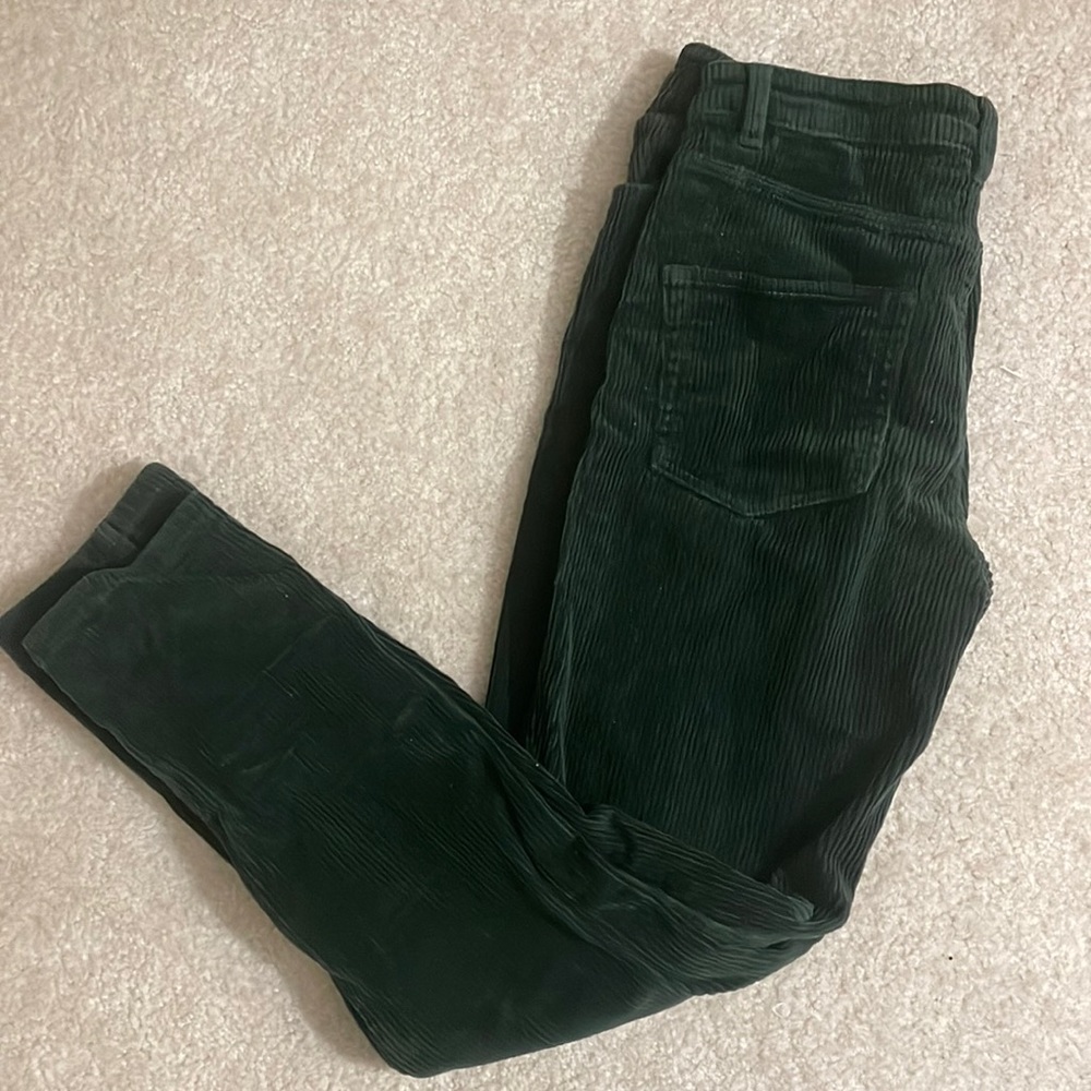 Green velvet pants